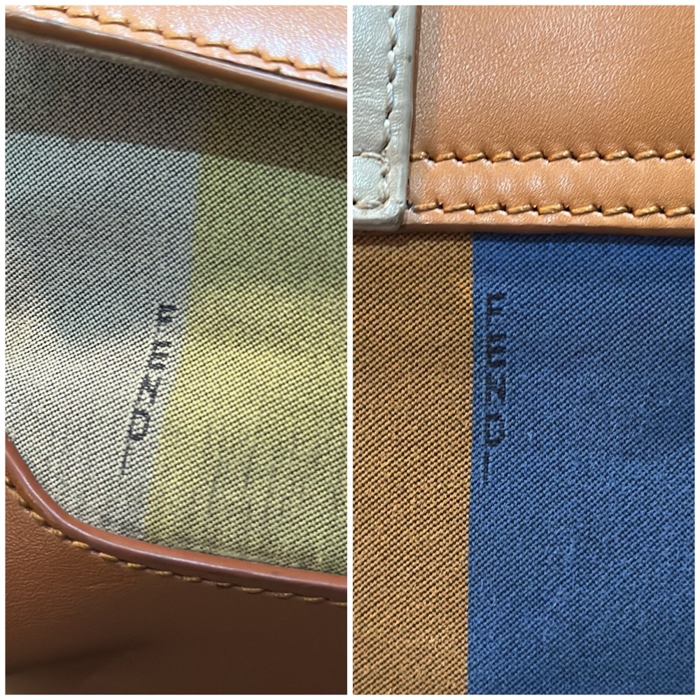 Fendi Multicolor Striped Canvas and Tan Leather Shoulder Bag - Picture 10 of 16